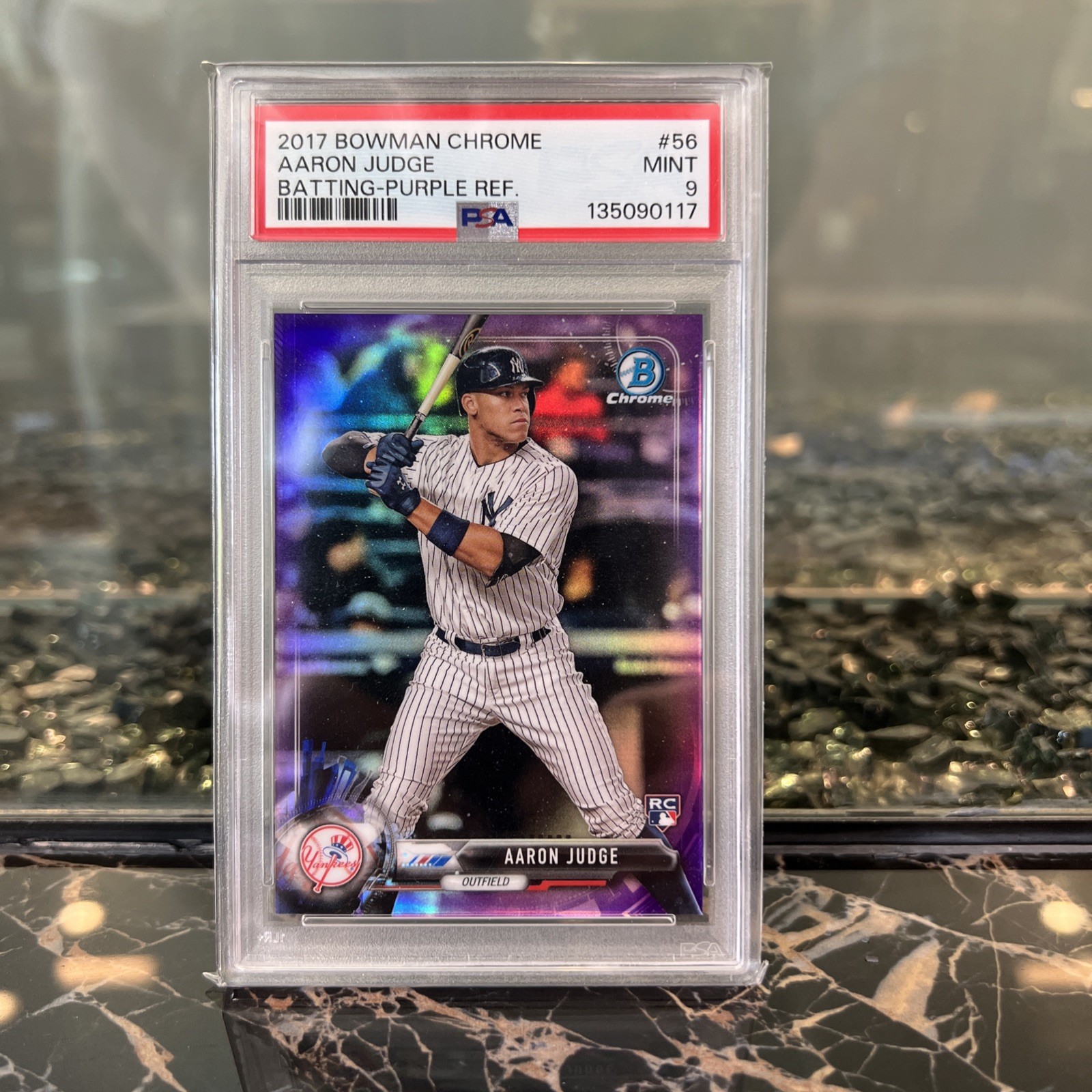 2017 Bowman Chrome Rookie Aaron Judge /250 Purple Refractor #56 PSA 9