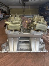 Edelbrock Tr1y Tunnel Ram W Dual Holley 9776 450 Cfm Sbc Edelbrock Tr1y Tunnel Ram W Dual Holley 9776 450 Cfm Sbc