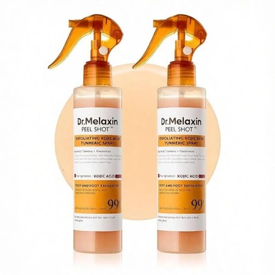 2PCS Dr. Melaxin Peel Shot Exfoliant Kojic Acid Turmeric Spray 200ml Brand new