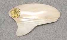 WWII era Sweetheart Pin/Brooch: Mother of Pearl Army Officer's Visor Cap