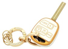 Key Fob Cover for Lexus with Keychain Car Case Protector Compatible White