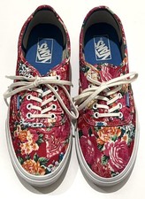 Vans Authentic Slim Multi/Pink Floral Trainers Shoes Size W9.5 / M8. Excellent