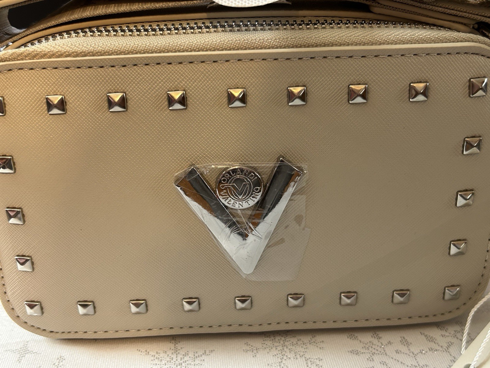 Valentino Orlandi Camera Bag - Taupe - New With Tags - MSRP $159 thumbnail 2