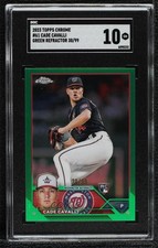 2023 Topps Chrome Green Refractor 30/99 Cade Cavalli #61 SGC 10 GEM 11ym