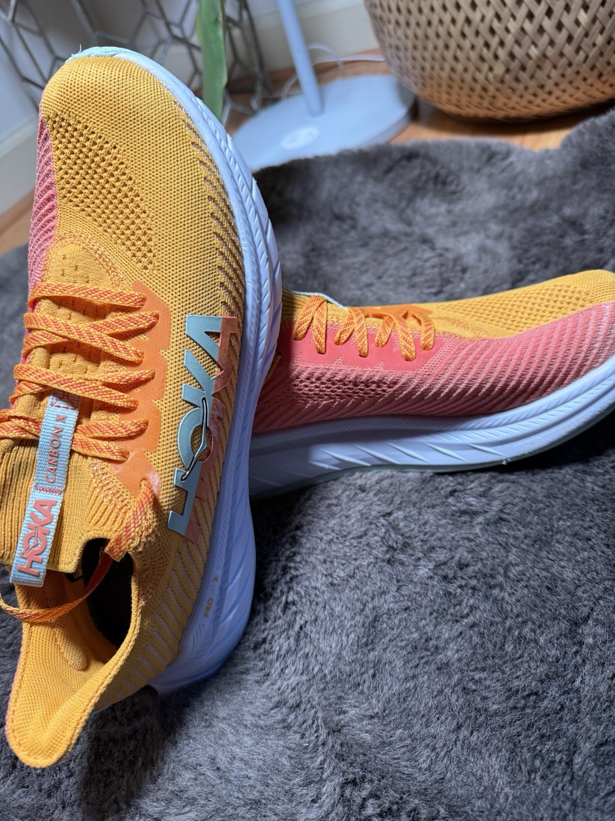 Hoka One One Carbon X 3 Running Shoes 1 Men’s 10.5 Yellow Camellia thumbnail 2