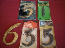 House Numbers Assortment of 5 Items, 2-5" 3-3", s 5,6,3 1, NOS