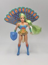 Vintage She-ra Peekablue 1985 Figure Shield Skirt & Peacock Tail