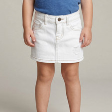 Gap Kids Hamptons Girl's White Denim Jean Mini Skirt in size 2 NWT