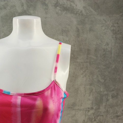 NWOT Summer Bodycon Short Dress L(12-14) Spaghetti Multicolor Knit Pullover - Picture 4 of 12