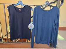 Lot2 New Jockey Sweaty Betty Top sweat Shirt women L active sport athletic wear