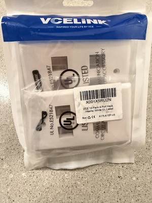 VCELINK 10 Pack 4-Port Keys White UL Listed Sealed