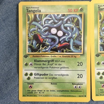 Pokémon Karte Tangela 66/102 1st Edition Base Set Deutsch Zustand NM Einzelvk. 