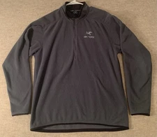 ARCTERYX 1/2 Zip Polartec Thermal Waffle Grid Pullover Mens L Blue Lightweight