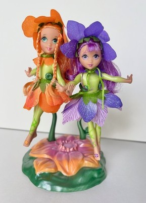 Mattel Barbie Fairytopia Petal Pixies Omma & Organza Fairy Dolls with Stand