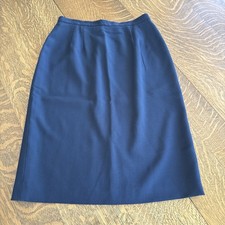 Talbots Worsted Wool Navy Blue Pencil Skirt Size 10 Seasonless USA Excellent