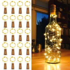 20 PCS Wine Bottle Lights Cork Battery 3.3ft 20 LED Warm White Fairy