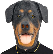 Rottweiler Mask Dog Head Animal Latex Full Head Realistic Masks Fancy Dress for