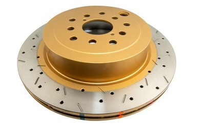 DBA Dual-Drilled Rear Drilled & Slotted 4000 Series Rotor Fits 08-13 WRX STI