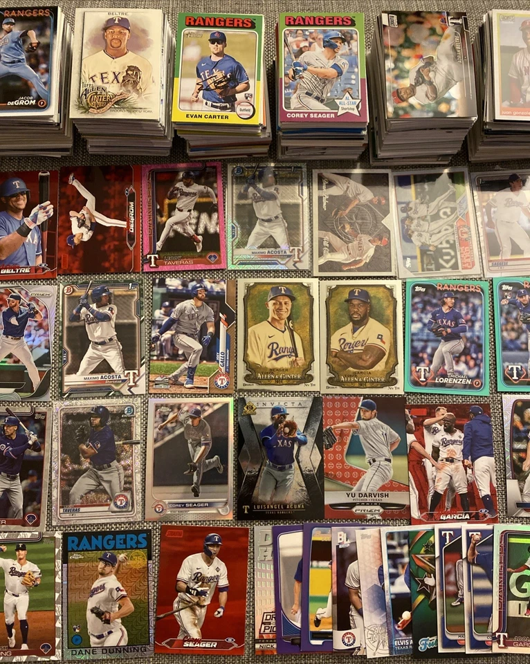 Lote de 730 tarjetas de béisbol Texas Rangers enorme refractor de inserción de radiocontrol ¡y más! Foto 3 de 4
