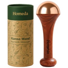 Homeda Kansa Wand Massaggiatore Piedi Ayurvedico - Strumento per la Cura della Pelle Indiana 13 cm, Marrone 