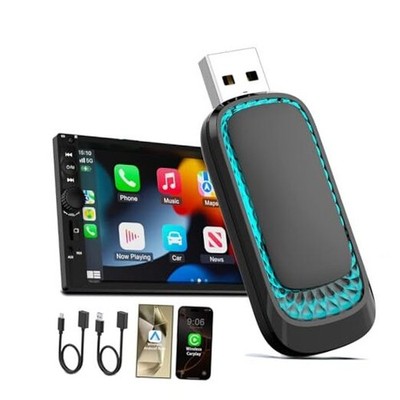 Wireless CarPlay& Android Auto Wireless Adapter - 2 in 1 Mini Adapter for 