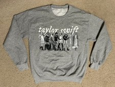 TAYLOR SWIFT Sweatshirt WOMEN'S Medium Heather Gray Crewneck Eras Tour