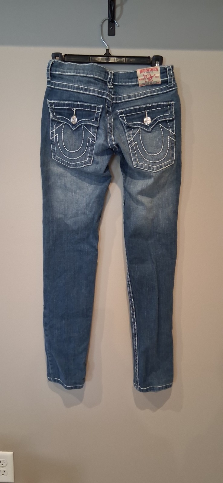 True Religion World Tour Julie Big T Denim Slim Straight Blue Jeans thumbnail 2