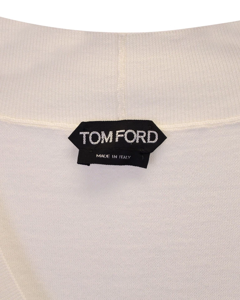 Suéter Rechazado Tom Ford Fino Cuello en V en Cachemira Mujer Beige M Foto 3 de 3