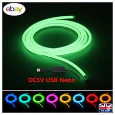 USB Neon LED Strip Light 5V Flexible with Battery Box for Home Decoration