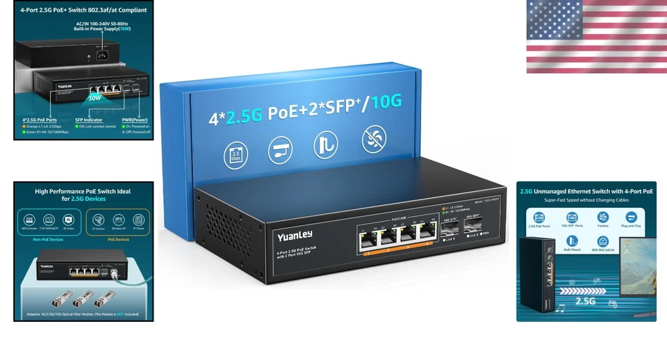 Unmanaged 2.5G PoE Switch - 10G SFP, IEEE802.3af/at - Image 2 of 4