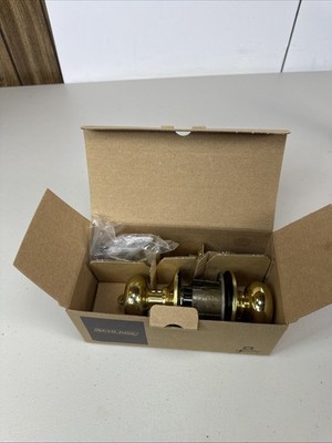 Modern Plymouth Keyed Entry Knob - Easy-Fit Bright Brass with Installation Kit