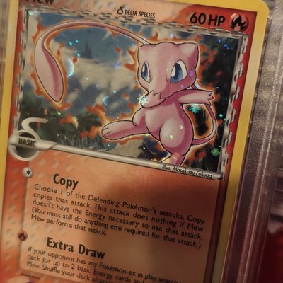 PSA 8 Mew Delta Species 3/17 Pop Series 5 Holo Inverted Back Error