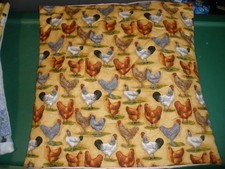NEW Handmade Decorative Quilted Pillow Cover Chickens Roosters 15.5"x15.5" 090