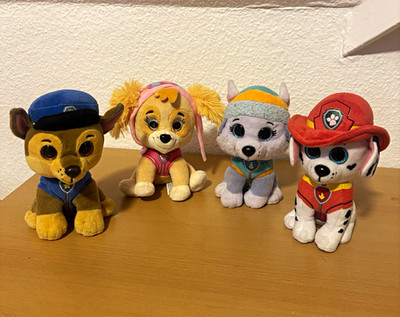 Paw Patrol 4er Set Mini Plüschtiere Chase Skye Everest Marshall mehrfarbig