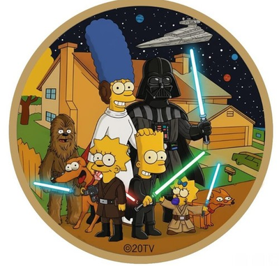 #ad Tuvalu Star Simpsons Family 1 oz Colorized Art Coin 2021 w COA $135.00