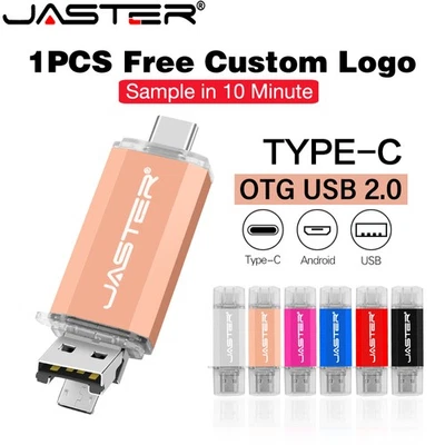 JASTER 3 in 1 USB 3.0 Type C OTG USB Flash Drive 64GB Pendrive for Memory Stick 32GB