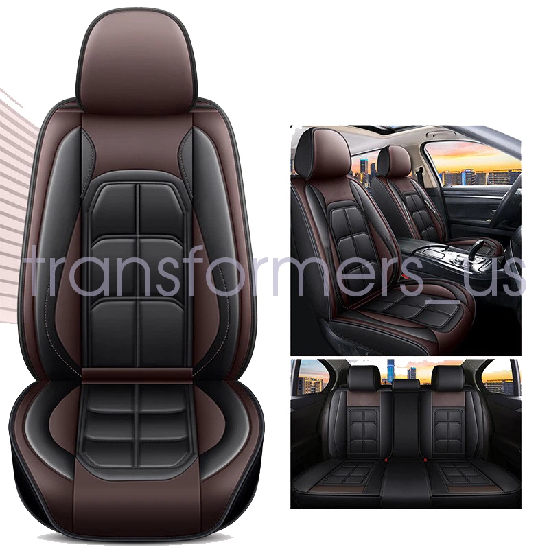 Leather Car Seat Cover 5 Seat Set for Chevrolet Silverado GMC 1500 2500HD 3500HD Foto 3 de 4
