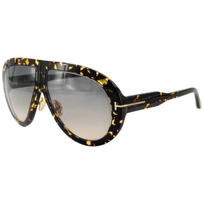 Tom Ford TF836 Troy Unisex Plastic Sunglass 52B Shiny Dark Havana 61-10 Italy