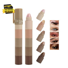 Five-Color Eyeshadow Stick Set, Matte and Shimmer Eyeshadow Pencils, Face Highli