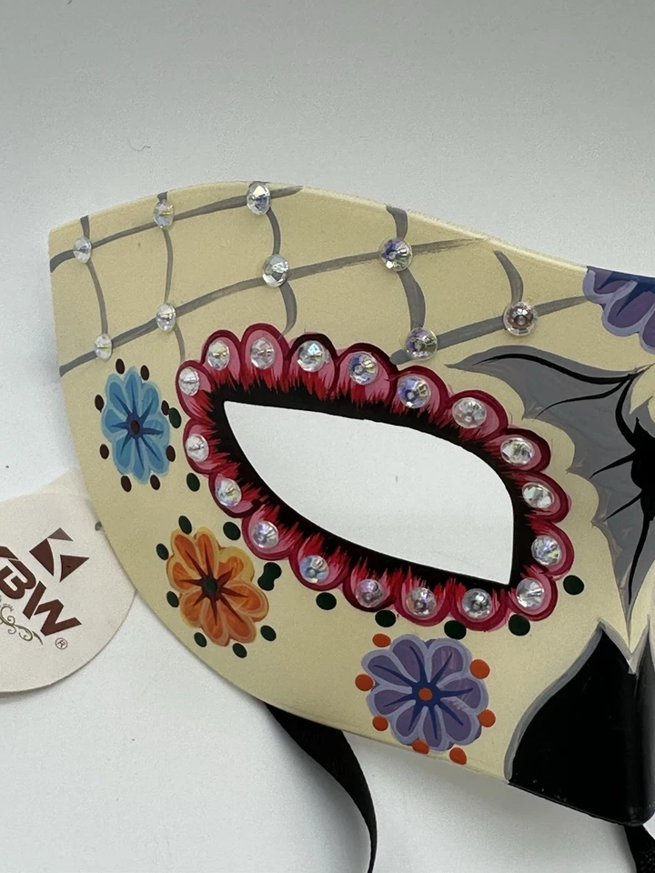 Colorful Masquerade Mask Rhinestones Black Bat - Image 3 of 4