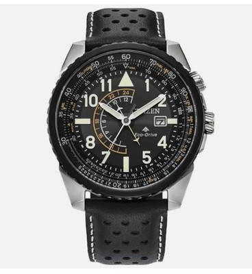 Citizen Eco-Drive Promaster Nighthawk Quartz Leather Band Men's Watch BJ7137-07E