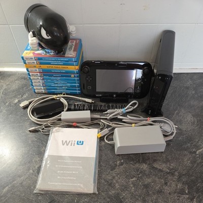 Nintendo Wii U Premium Pack (32GB) Schwarz Bundle + 10 Spiele + Kugelwilli Figur
