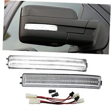 Side Mirror Turn Signal Lights LED Assembly Compatible Clear Len White Light