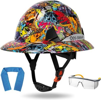 Full Brim Hard Hat Vented Cascos De Construccion 6-Point Ratchet Suspension P...