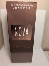 NOVA HAIR Light Brown Hair Dye Shampoo Non-Toxic Paraben Free, 6.76 fl oz