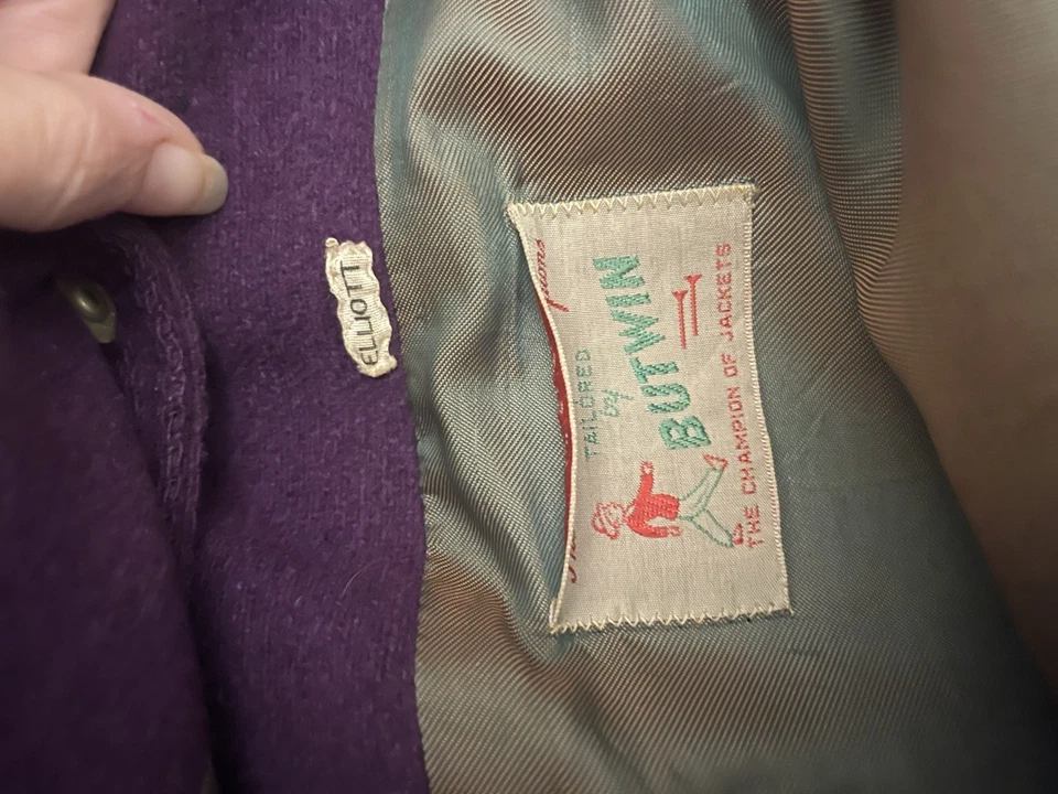 Chaqueta Universitaria Butwin Thrashed Champion Años 50 Verdadera De Colección Abrigo Deportivo Talla Grande Foto 2 de 3