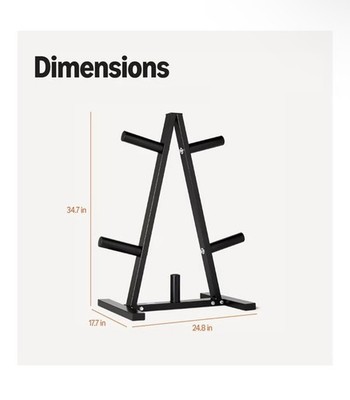 AMAZON BASICS WEIGHT PLATE TREE RACK 300 LBS - BLACK