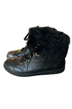 Gucci Guccissima Fur High Top Sneakers Black ...