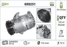 Kompressor Klimaanlage VALEO CORE-FLEX 699251 12V für CC S07 ASTRA CORSA OPEL