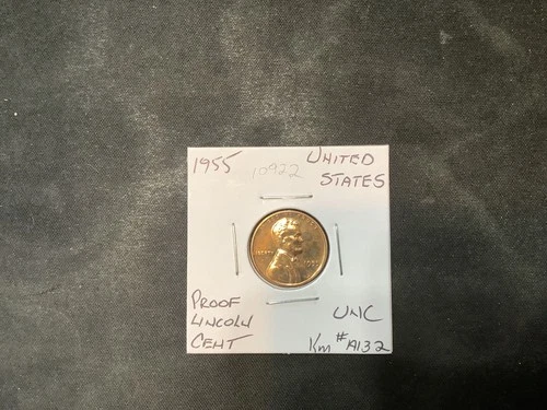 United States 1955 Lincoln Cent Proof UNC Nice Coin.   10922